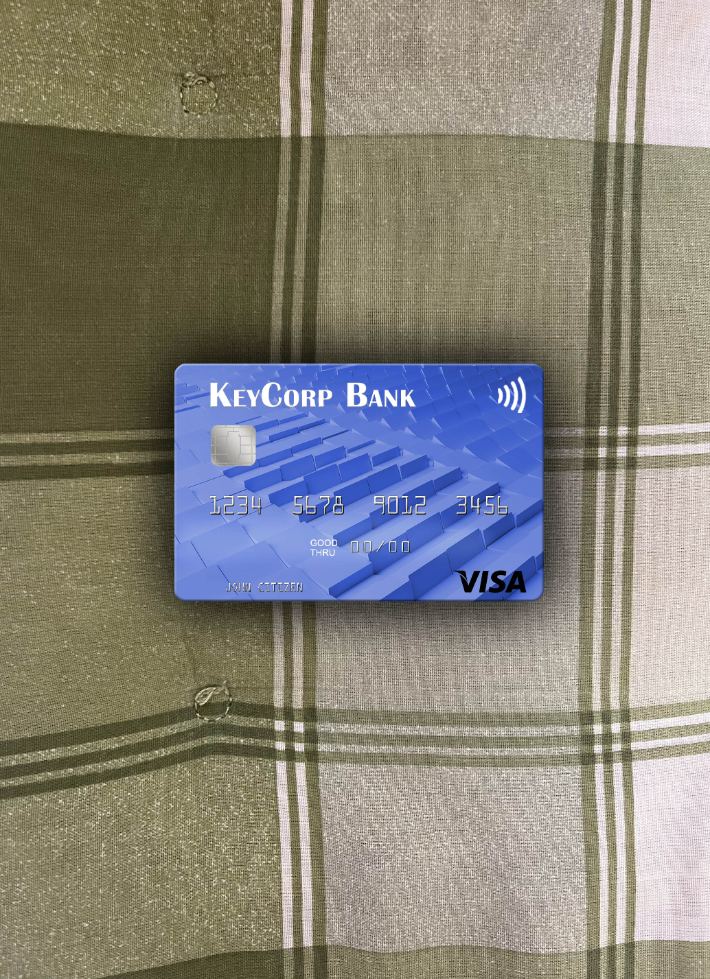 Download USA KeyCorp Bank visa card photolook front Photoshop template